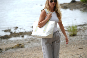 Yellow Stripe Cabana Tote
