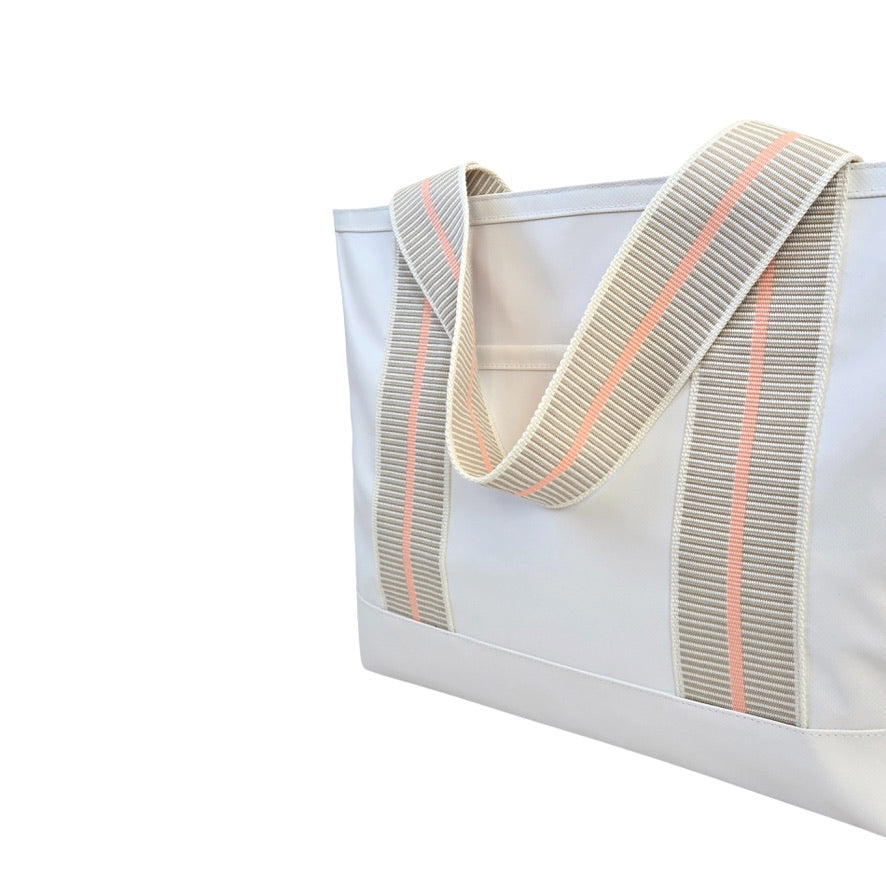 Peach Stripe Cabana Tote